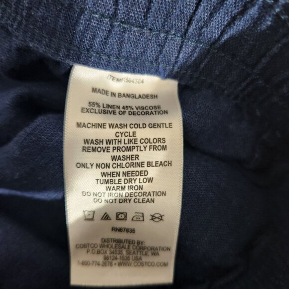 Nautica Shorts Womens Medium Navy Blue Linen-Blend Drawstring - Picture 6 of 13